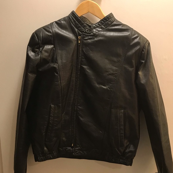 Wilsons Leather Jacket Faux Fur Lined Black sz 42 Autumn - Picture 7 of 16